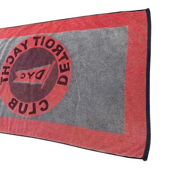 Vintage Detroit Yacht Club Beach Towel Heavy Weight 57” X 30” Made In USA
